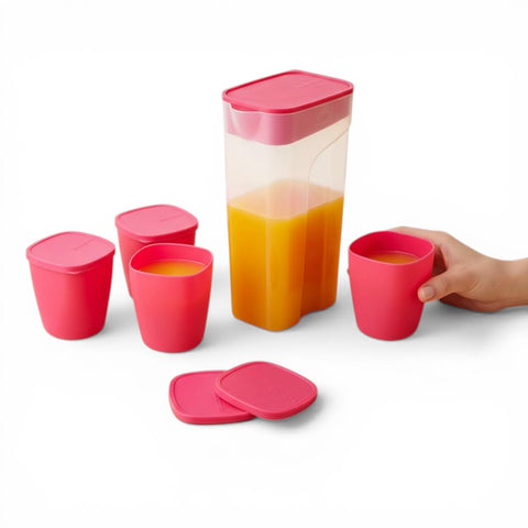 طقم دورق مع 4 أكواب و4 أغطية