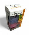 Banana Easy Lock 600ml food storage box, pink and blue, with hinged lid. Made of food-grade PP plastic.
لانش بوكس سناكس و خضروات و فاكهه