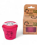 Banana Kids’ Eco-Friendly Gardening Kit in pink recycled PP material with pot, drip tray, soil, and seeds.